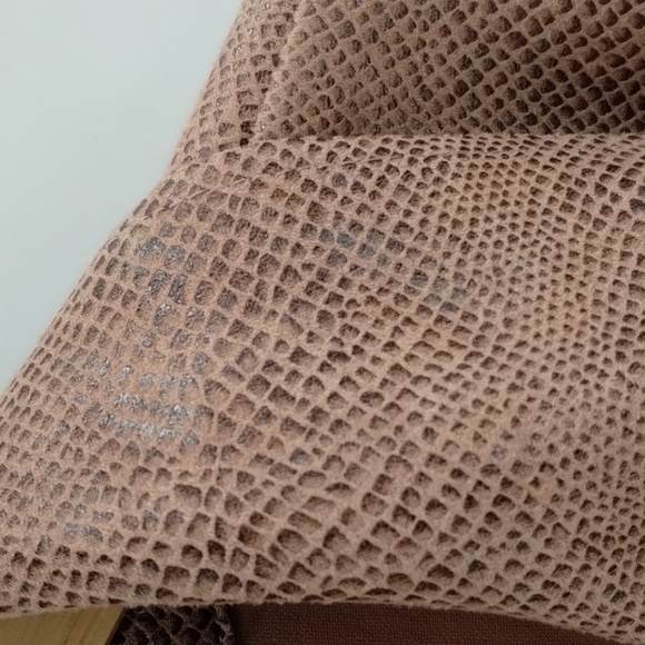 Solitaire faux snakeskin tan shimmer open jacket with tie size XL - Picture 6 of 9